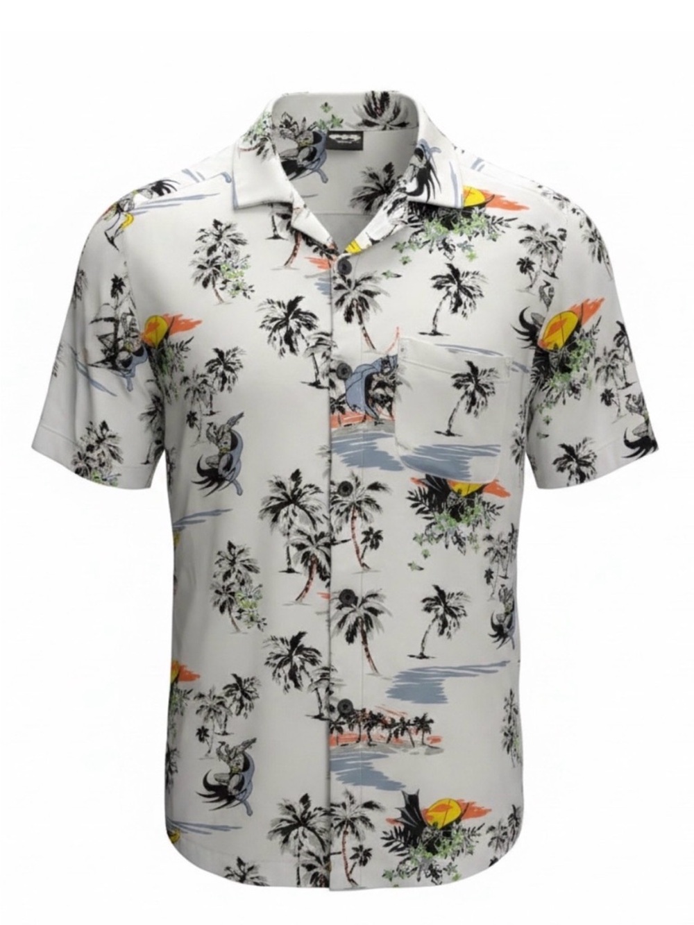 Batman DC Comics Novelty Hawaiian Tropical Palm Print Shirt Size Small
